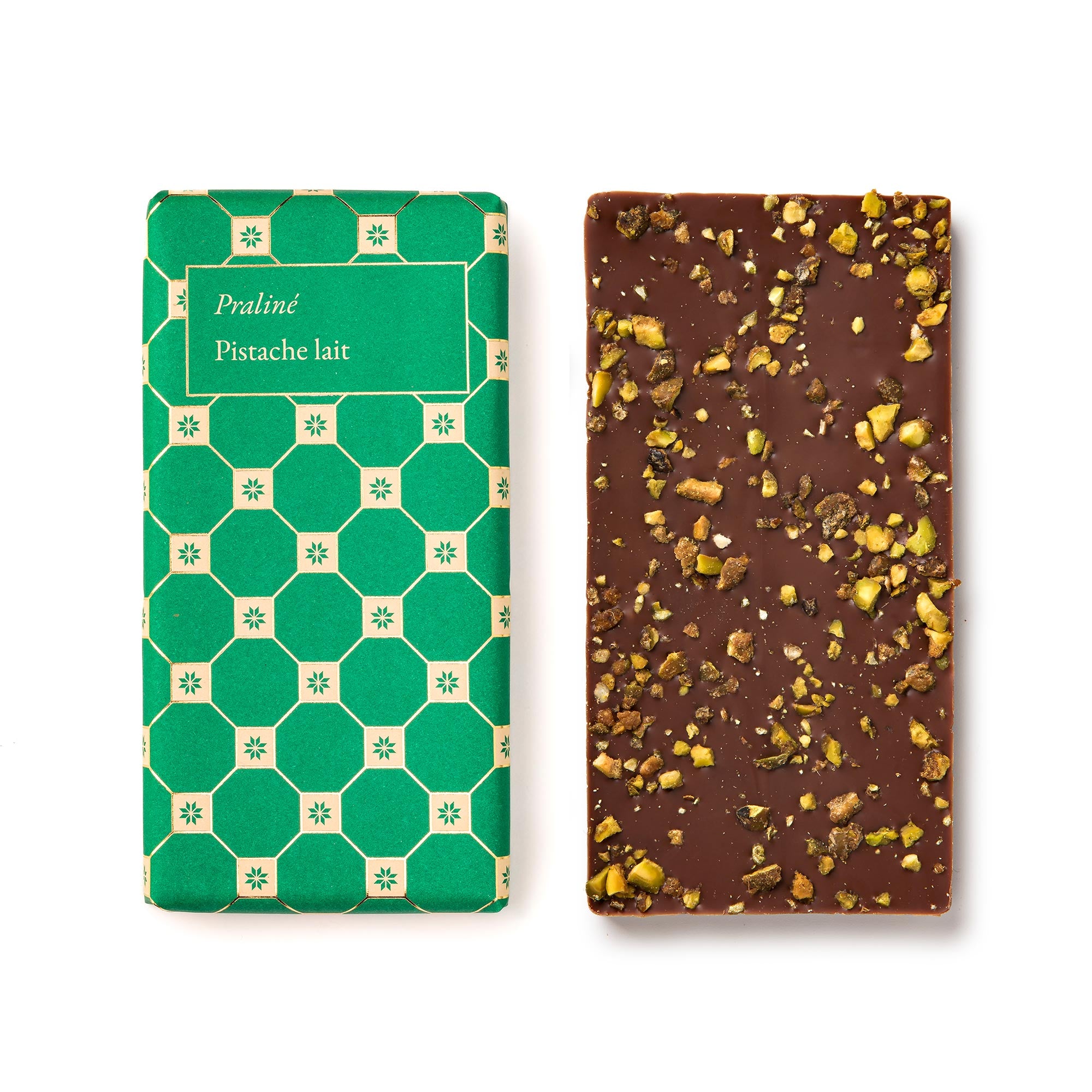 Chocolate bar milk pistachio praline