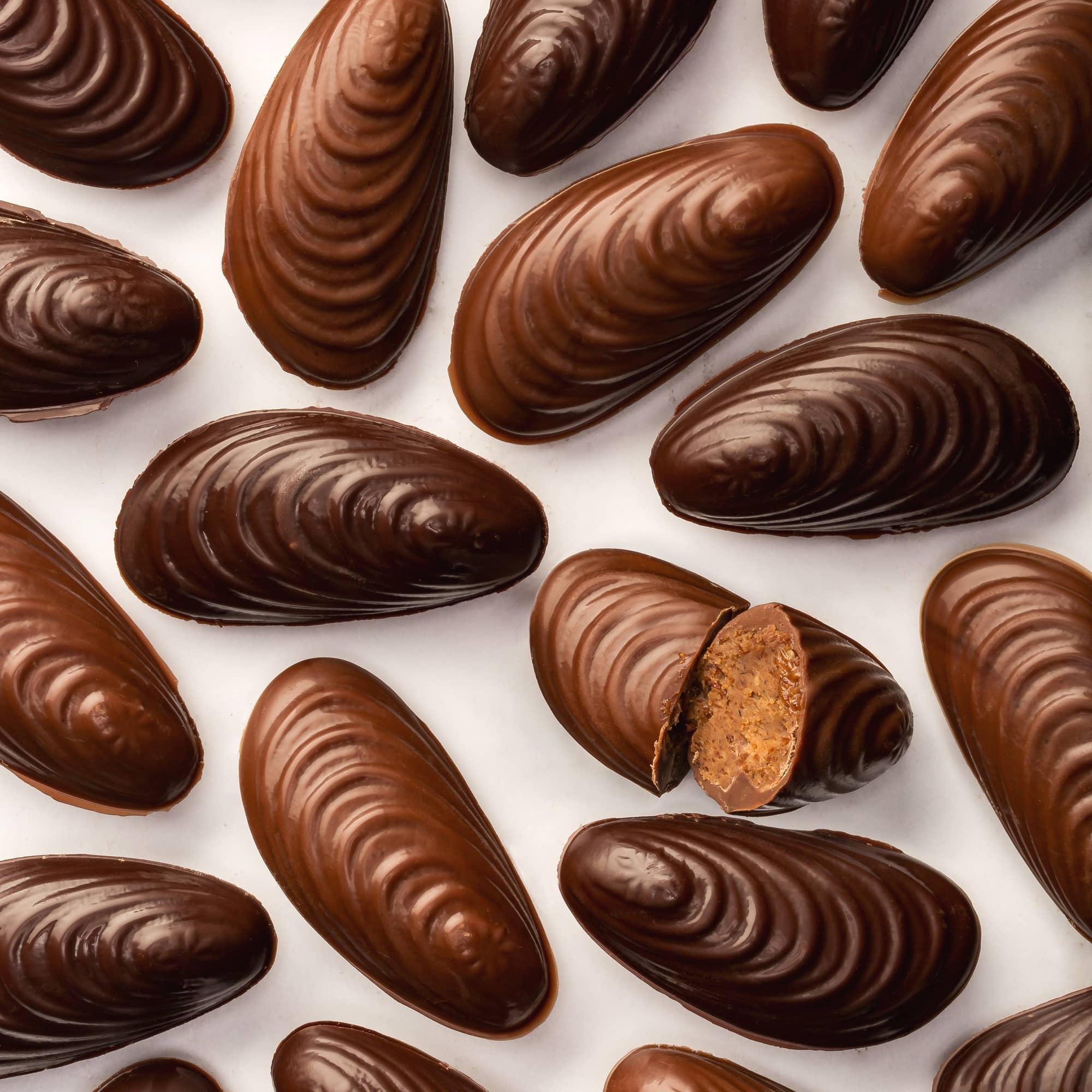 Sachet moules au praliné assorties