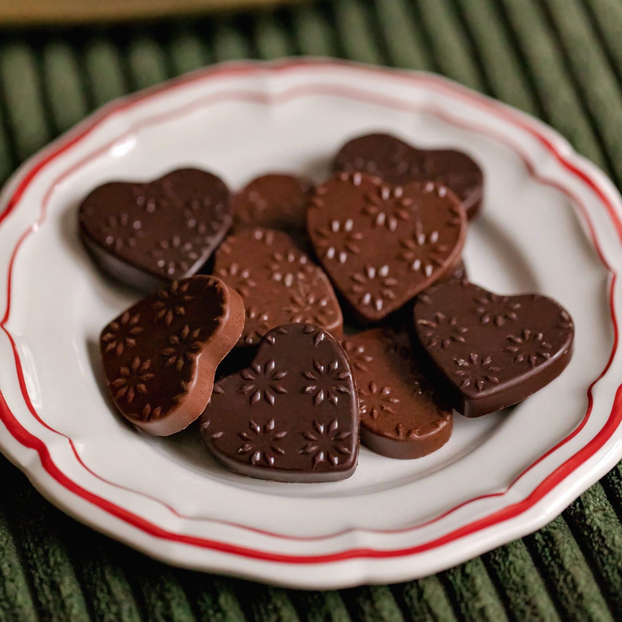 Coeurs pralinés feuilletés assortis