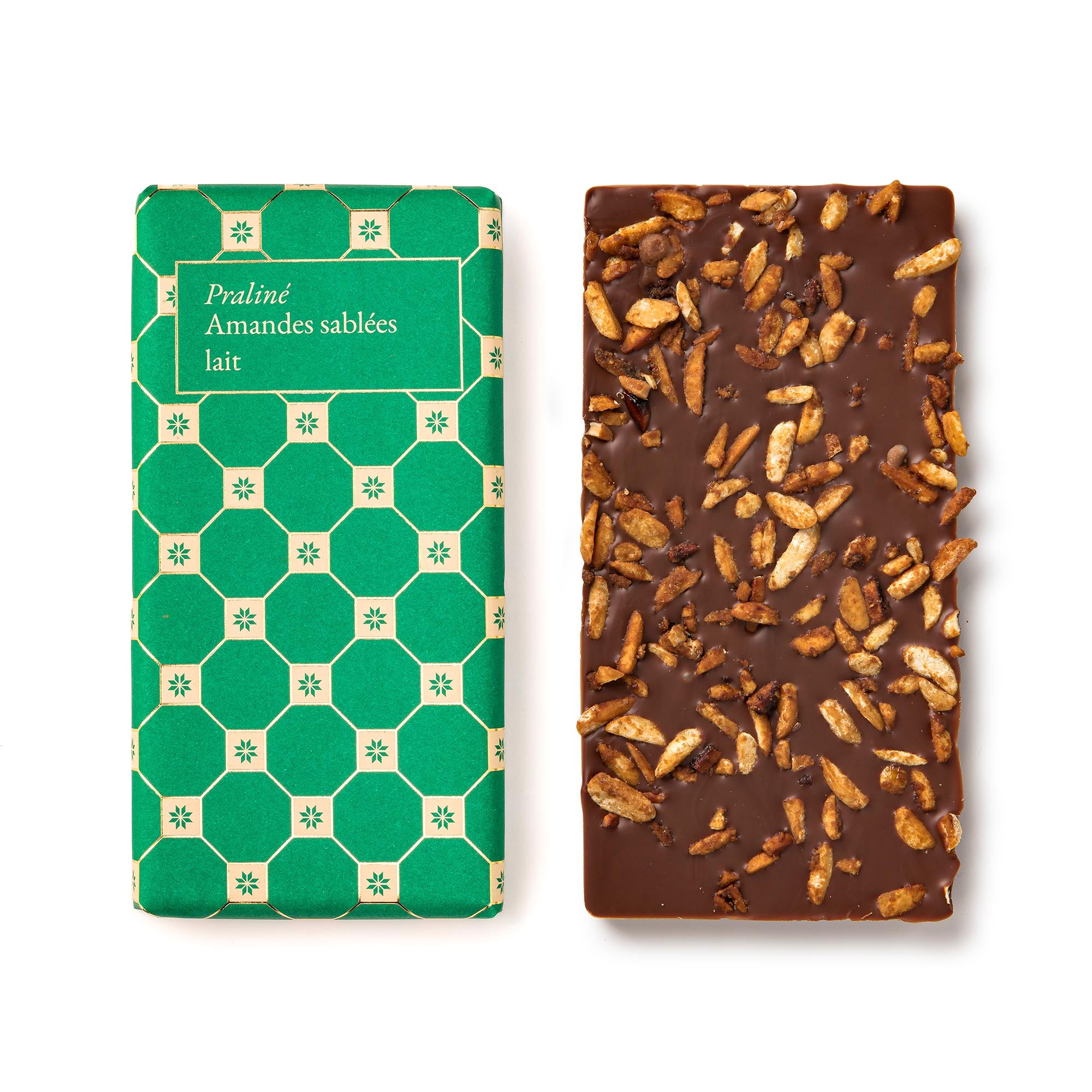 Tablette chocolat praliné amandes sablées lait