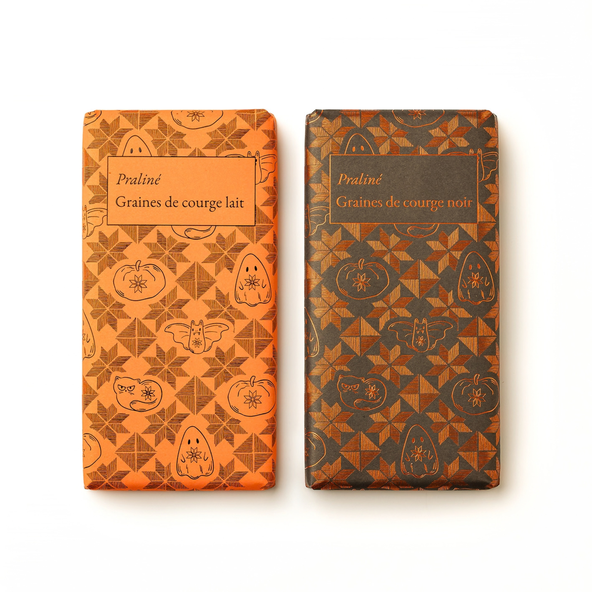 Tablette chocolat praliné graine de courge lait
